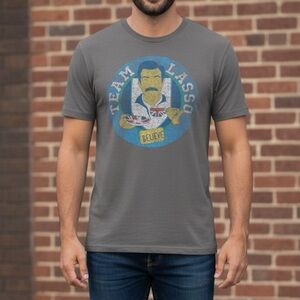 Ted Lasso mens Believe gray T shirt S